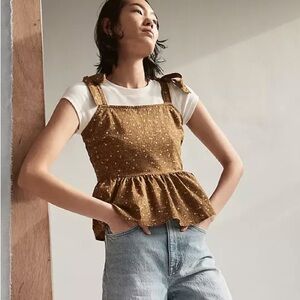 Madewell sleeveless Rosalie tie strap daisy stitch size large